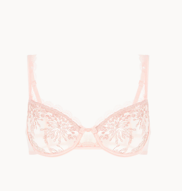 Simone Perele Singuliere Sheer Demi Bra in Petal Powder