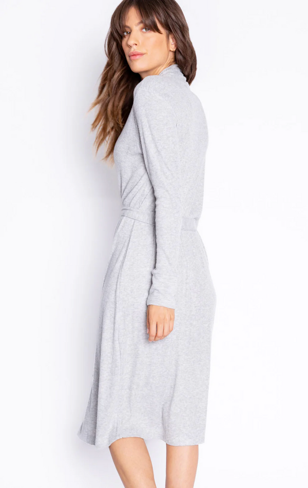 Textured Essentials Robe in Heather Grey