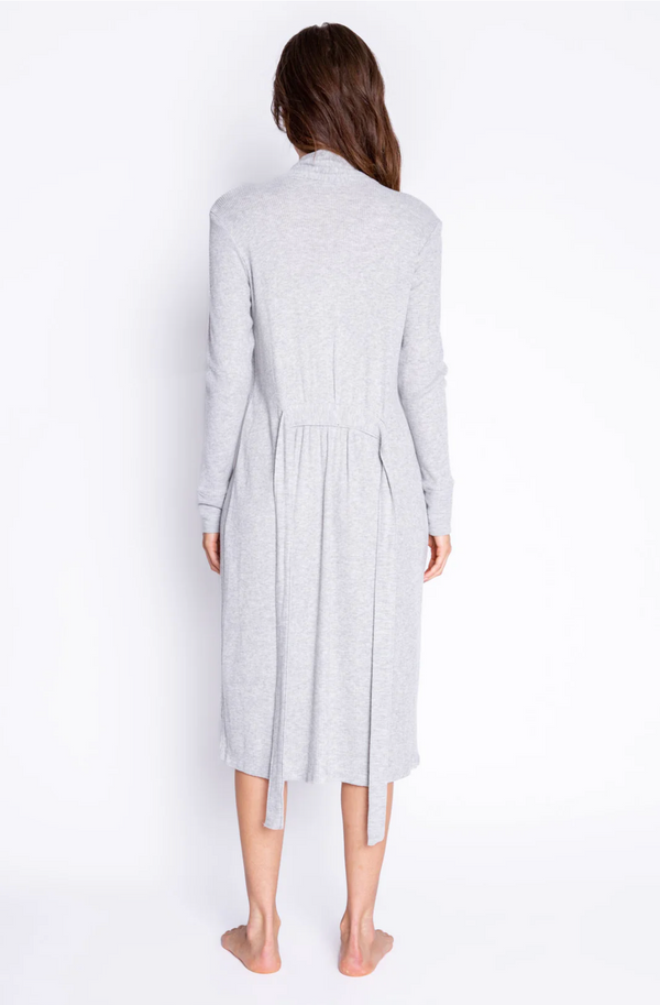 Textured Essentials Robe in Heather Grey