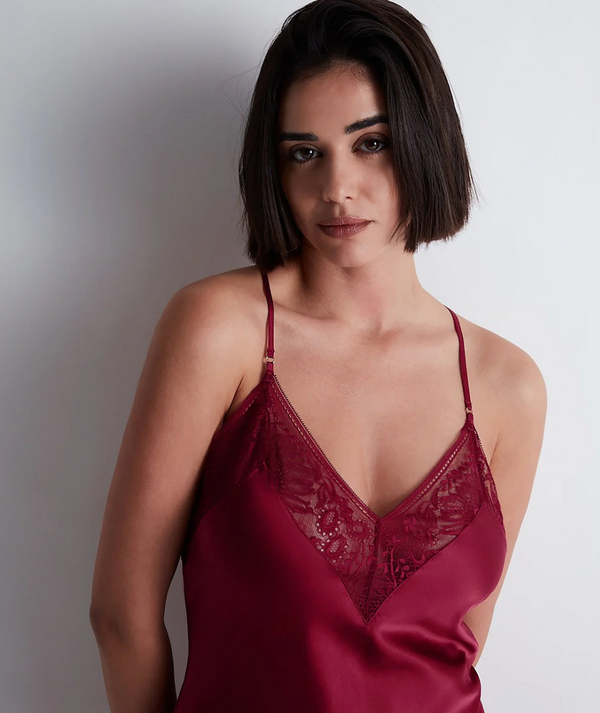 Midnight Whisper Nightie in Crimson Red