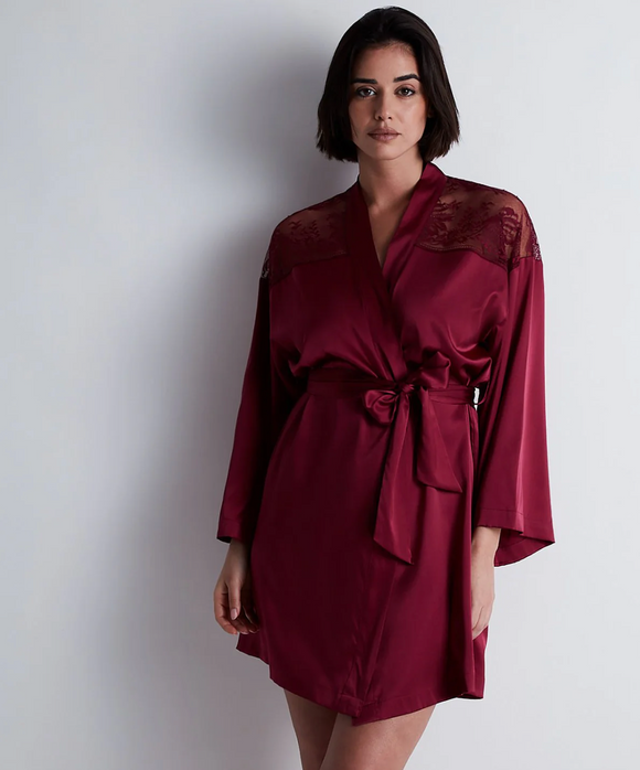 Midnight Whisper Kimono in Crimson Red