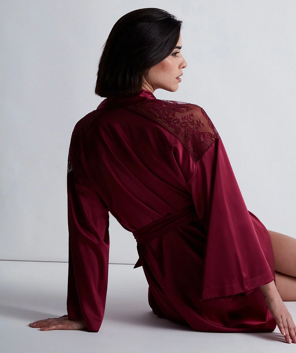 Midnight Whisper Kimono in Crimson Red